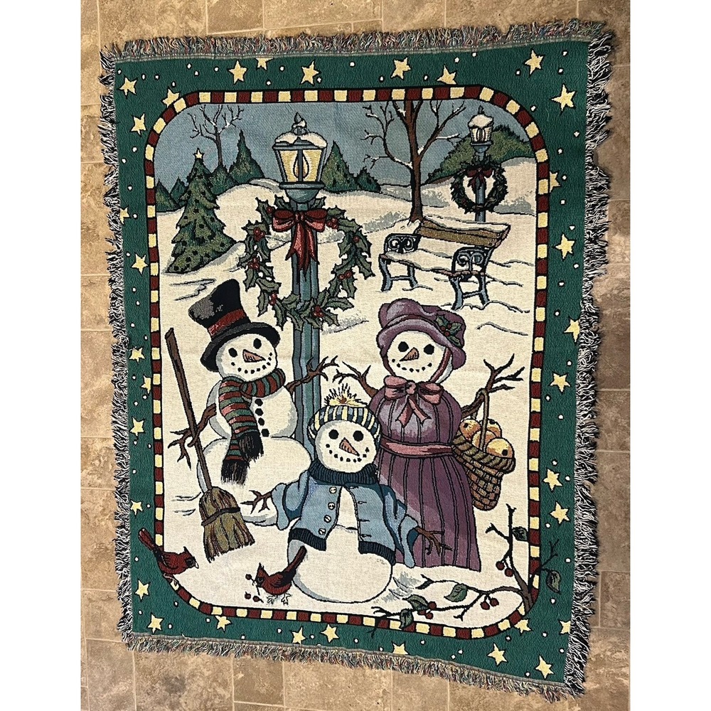 Vintage Snowman Tapestry‎ Throw Blanket Winter